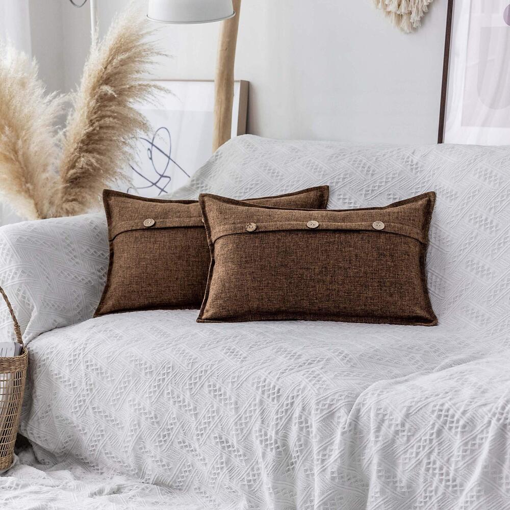 9273 12x20 Pillow Cover Linen Lumbar Pillow Covers Farmhouse Decorative